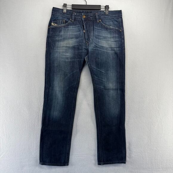 Diesel jeans men's 32x30 Fit 34x30 Blue Darron Straight Dark Whisker Vintage y2k - Picture 1 of 13